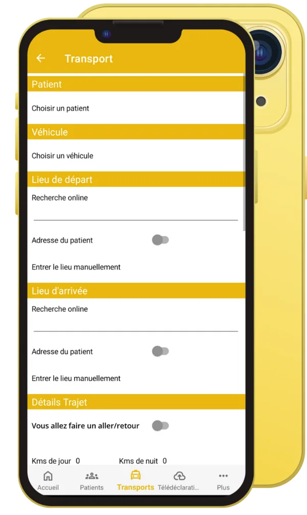 Ajouter un transport dans l'application Liber'Médical Taxi