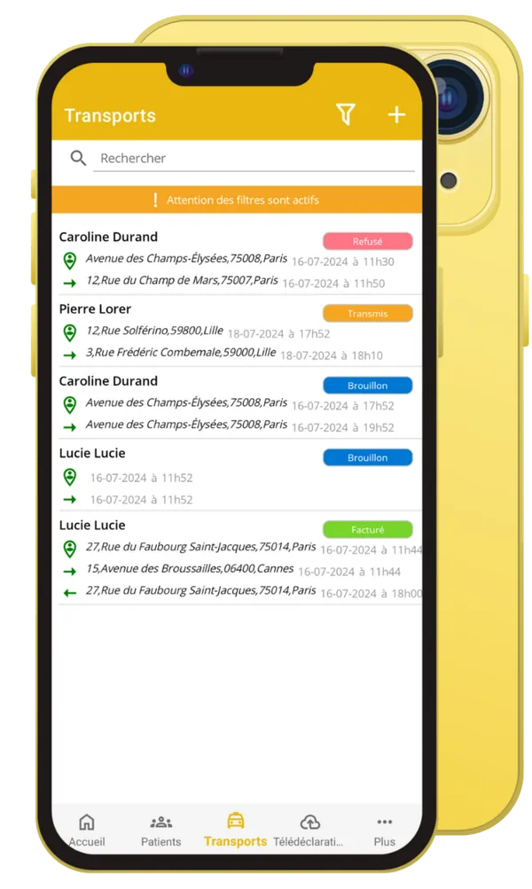 Suivi de la facturation dans l'application Liber'Médical Taxi
